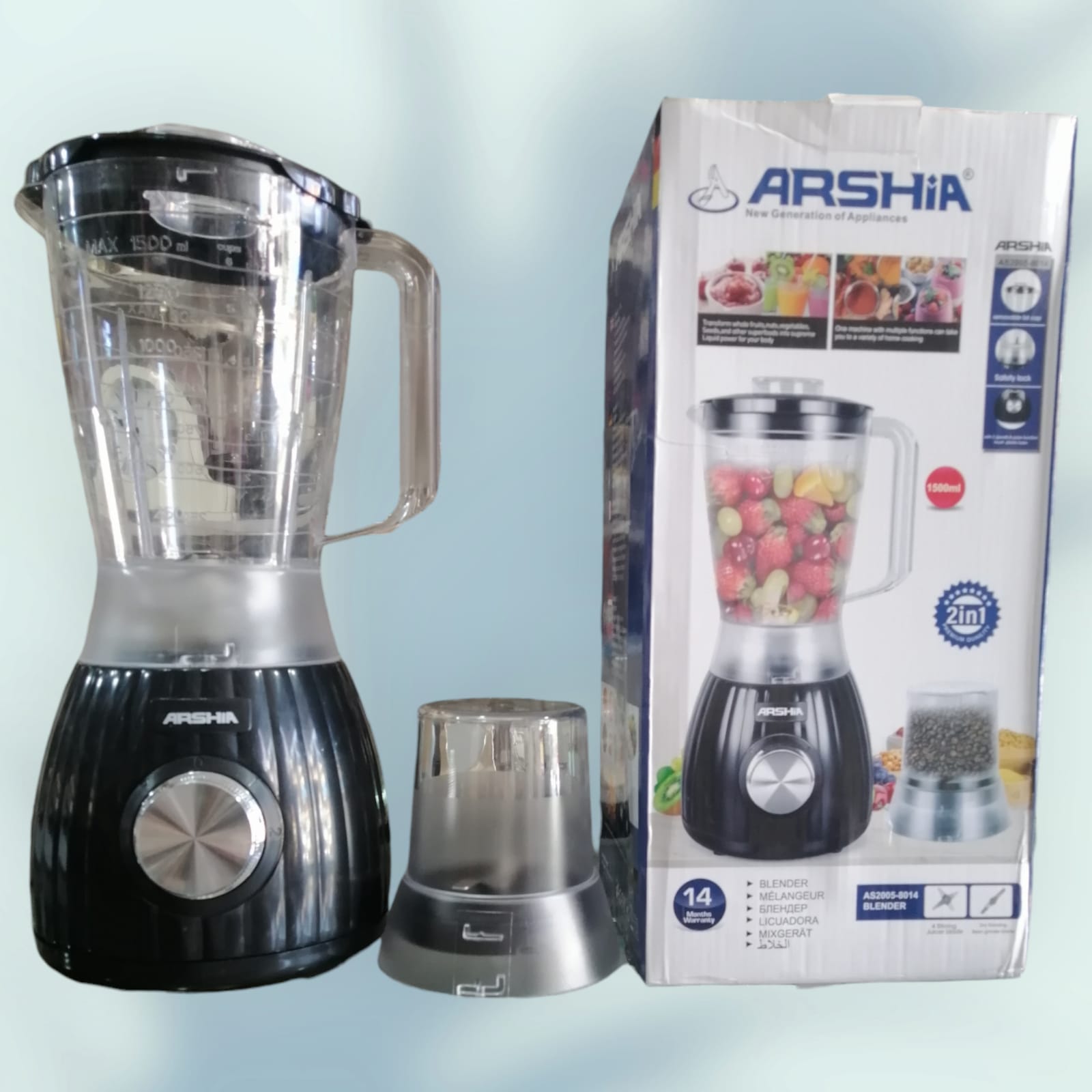 Arshia 2 in 1 Blender and Grinder -1500ML